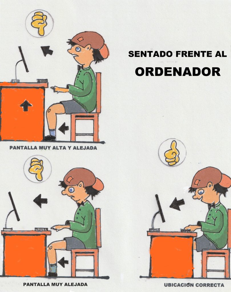 higiene postural SENTADO FRENTE AL ORDENADOR